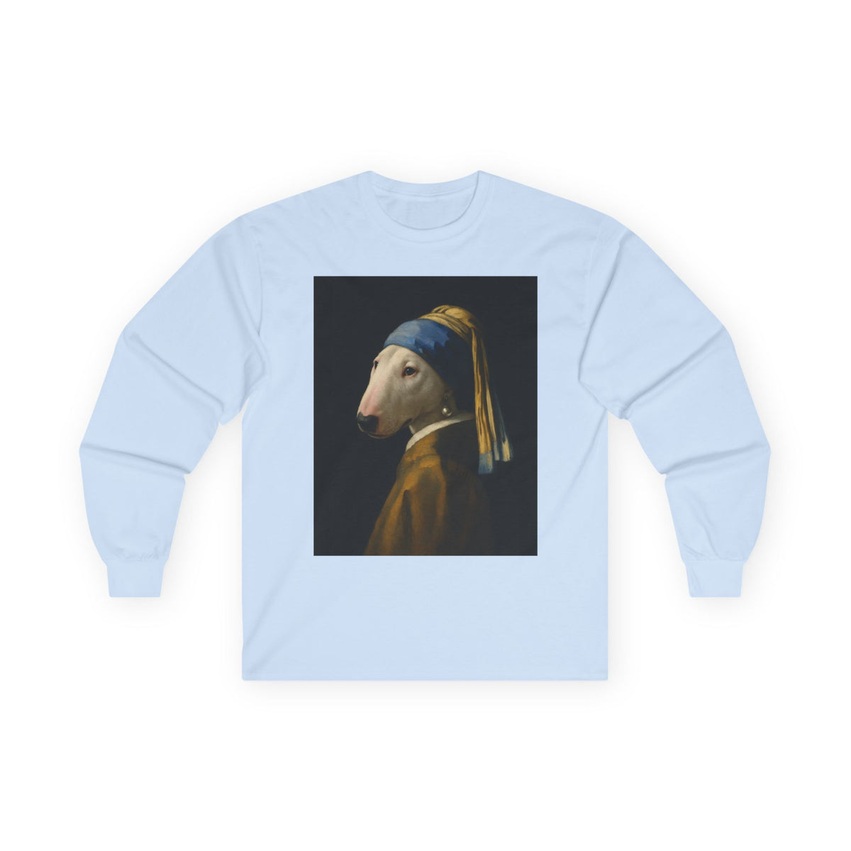 Bull Terrier Girl With A Pearl Earring — after Johannes Vermeer, c.1665 | Long Sleeve