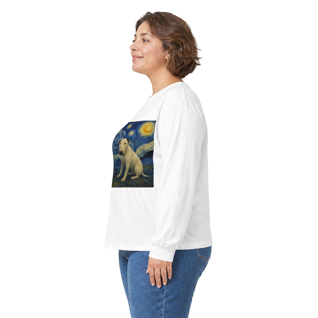 Bull Terrier Starry Night — after Vincent van Gogh, 1889 | Long Sleeve