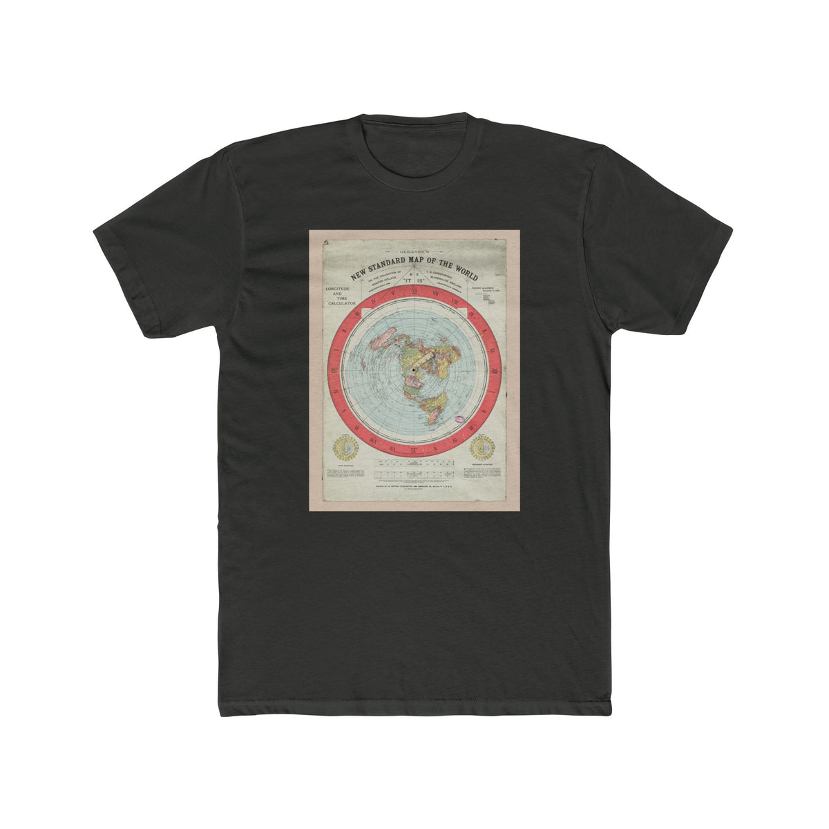 Gleason's New Standard Map of the World, 1892 | Unisex Cotton Crew Tee