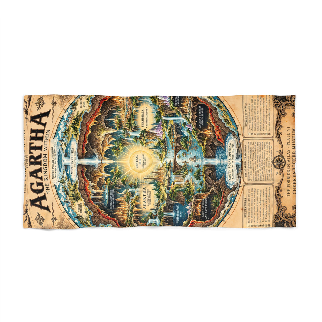 Agartha, The Forbidden Atlas Plate VI | Beach Towel
