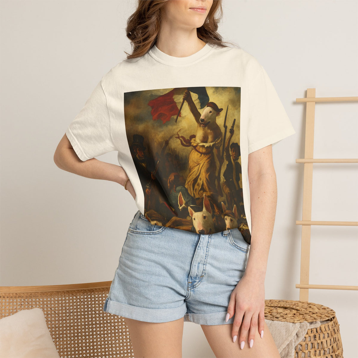 Bull Terrier Liberty Leading the People — after Eugene Delacroix, 1830 | Garment-Dyed Tee