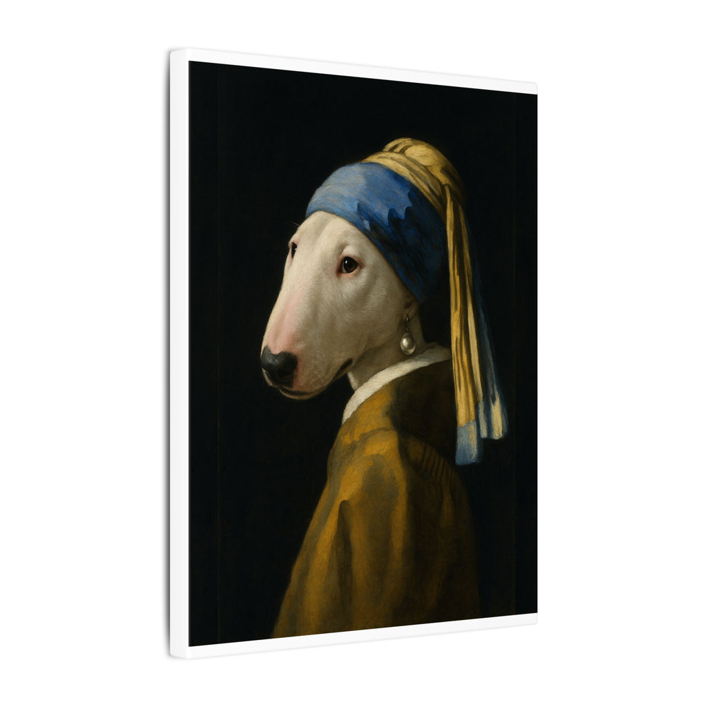 Bull Terrier Girl with a Pearl Earring — after Johannes Vermeer, c.1665 | Canvas
