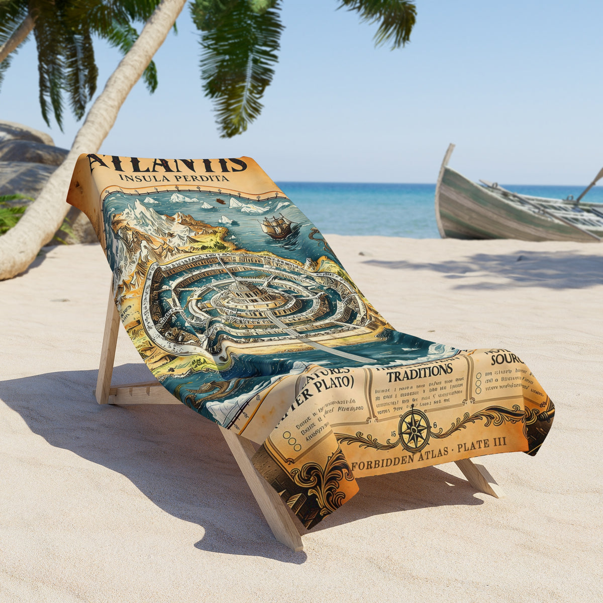 Atlantis, The Forbidden Atlas Plate III | Beach Towel