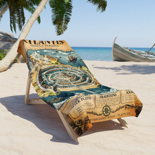Atlantis, The Forbidden Atlas Plate III | Beach Towel