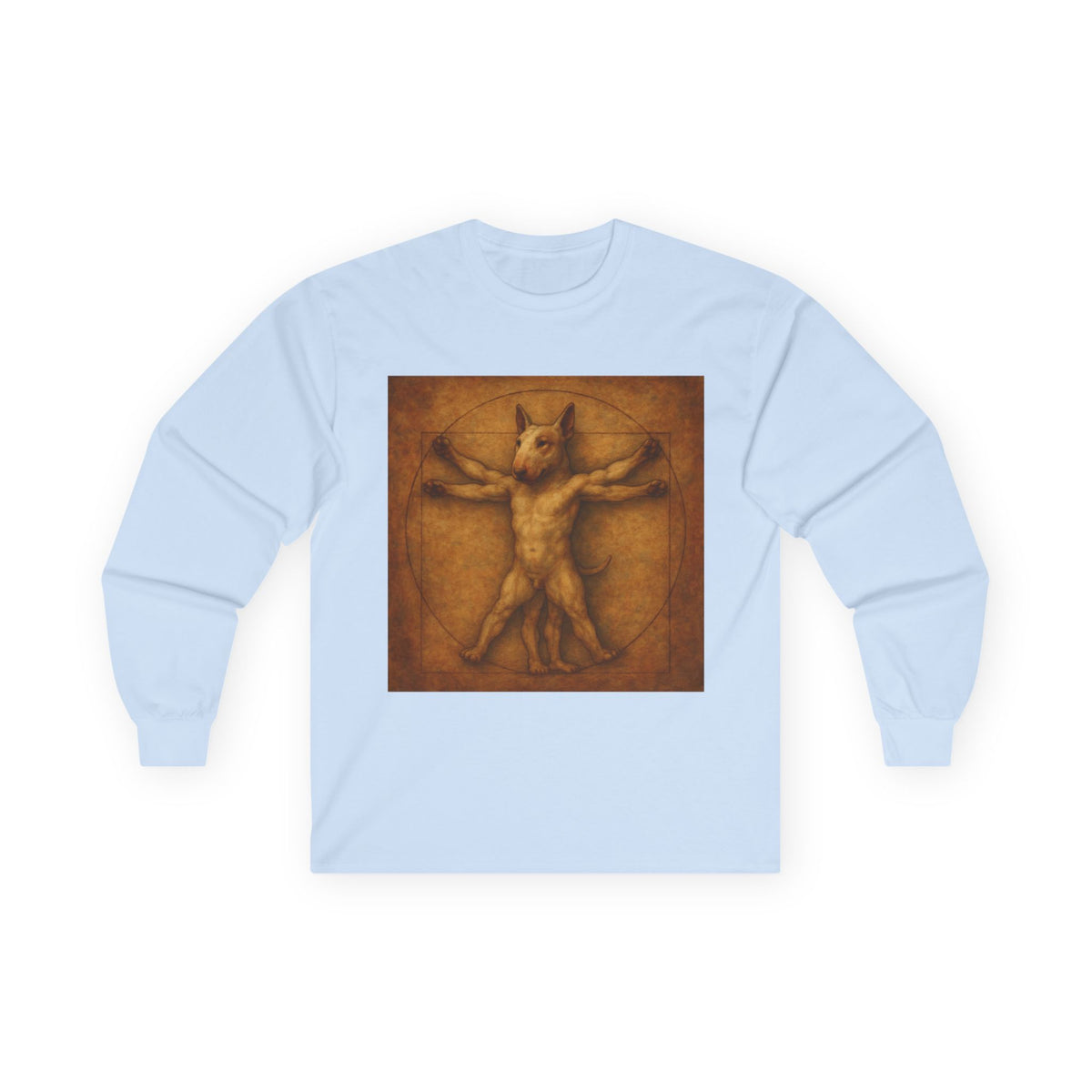 Bull Terrier Vitruvian Man — after Leonardo da Vinci, c.1490 | Long Sleeve