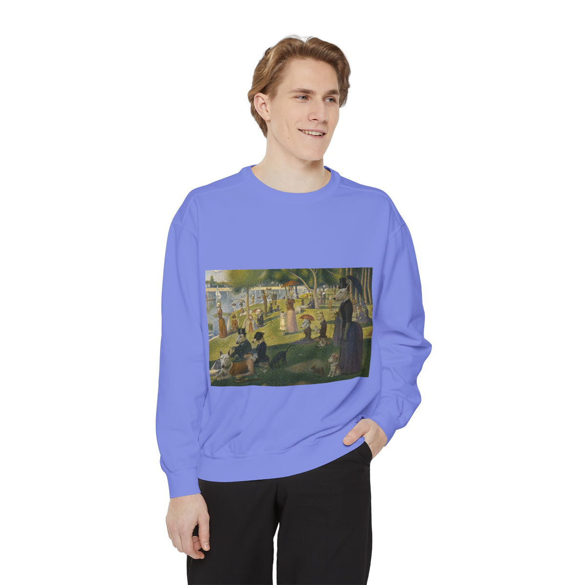 Bull Terrier A Sunday Afternoon on La Grande Jatte — after Georges Seurat, 1886 | Crewneck