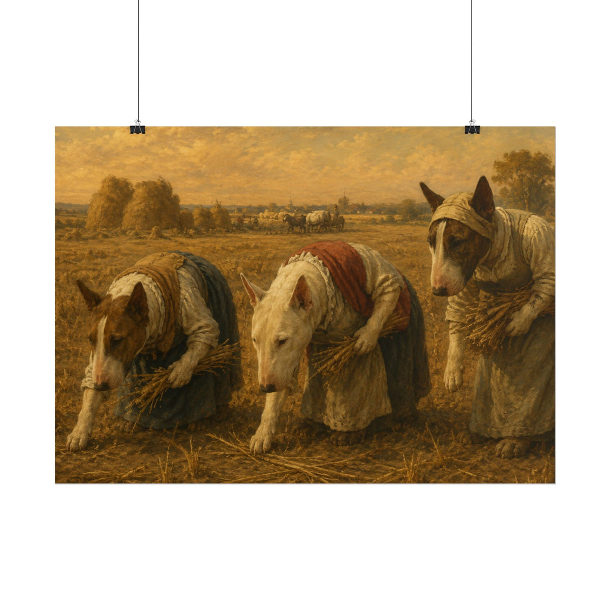 Bull Terrier The Gleaners — after Jean-Francois Millet, 1857 | Poster