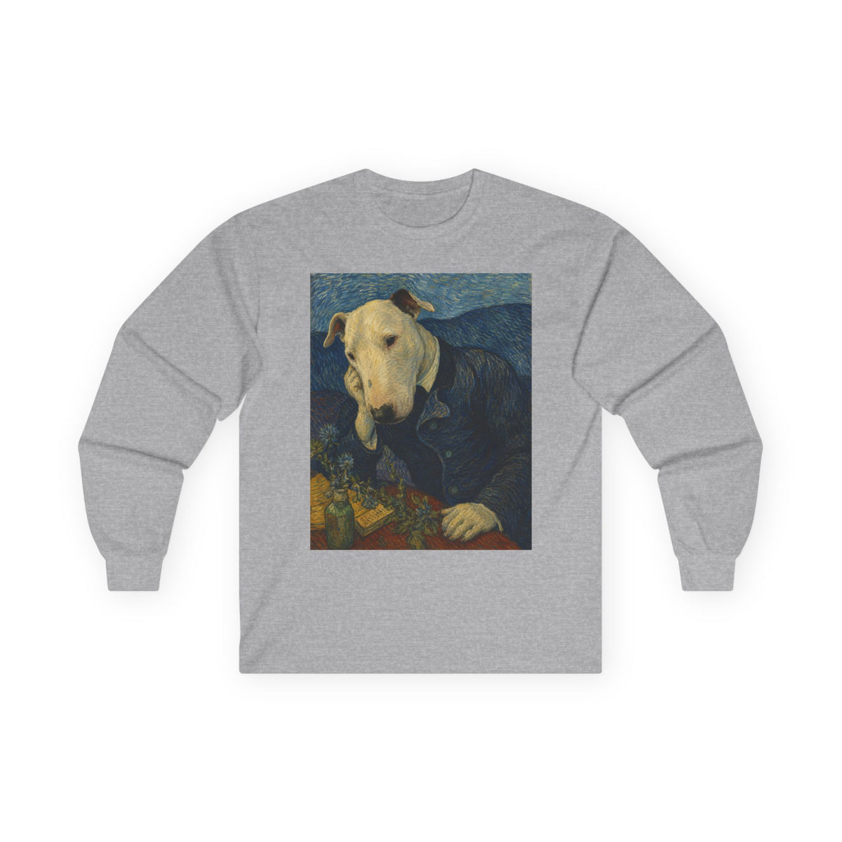 Bull Terrier Portrait Of Doctor Gachet — after Vincent van Gogh, 1890 | Long Sleeve