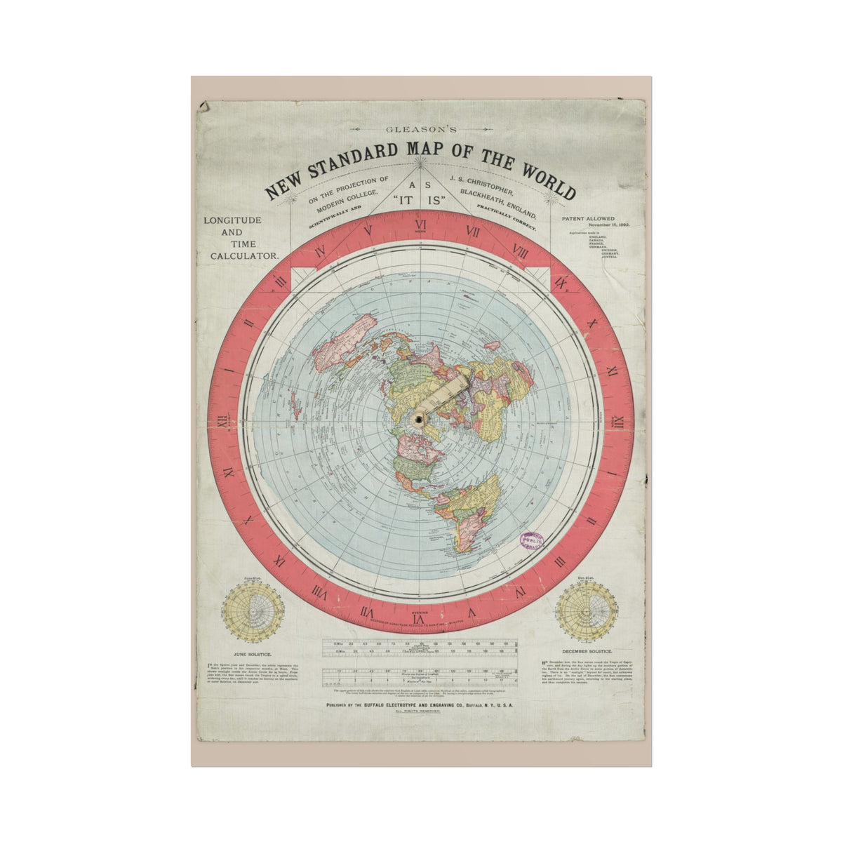 Gleason's New Standard Map of the World, 1892 | Poster