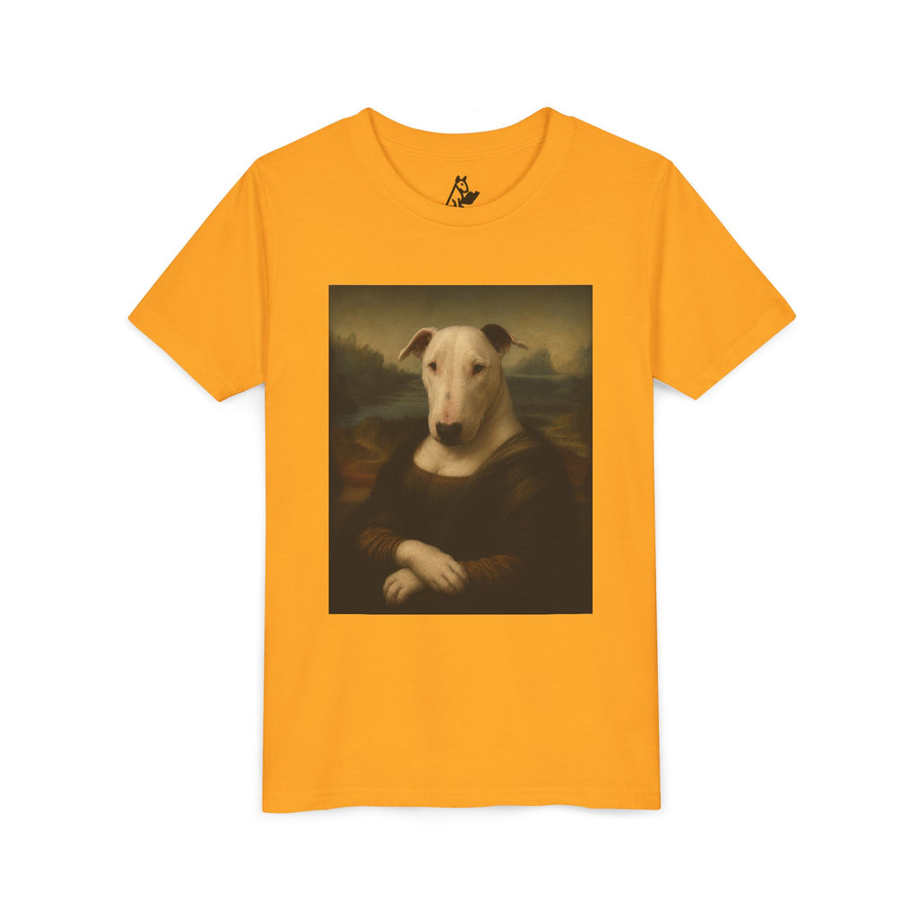 Bull Terrier Mona Lisa — after Leonardo da Vinci, c.1503 | Youth Tee