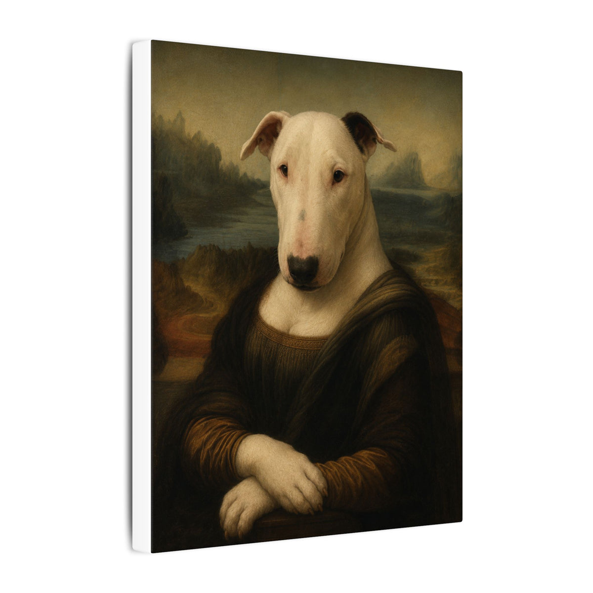 Bull Terrier Mona Lisa — after Leonardo da Vinci, c.1503 | Canvas