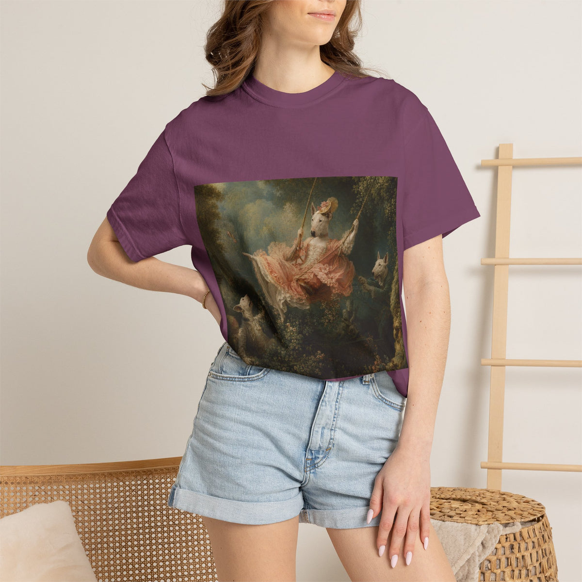 Bull Terrier The Swing — after Jean-Honore Fragonard, 1767 | Garment-Dyed Tee