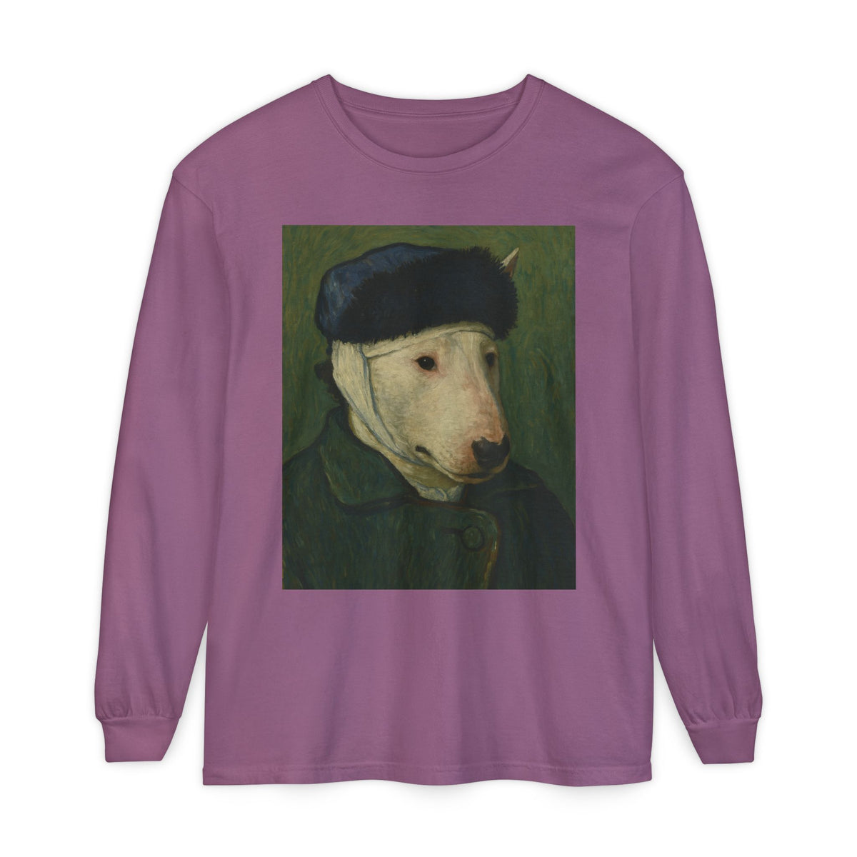 Bull Terrier Self-Portrait with Bandaged Ear — after Vincent van Gogh, 1889 | Long Sleeve
