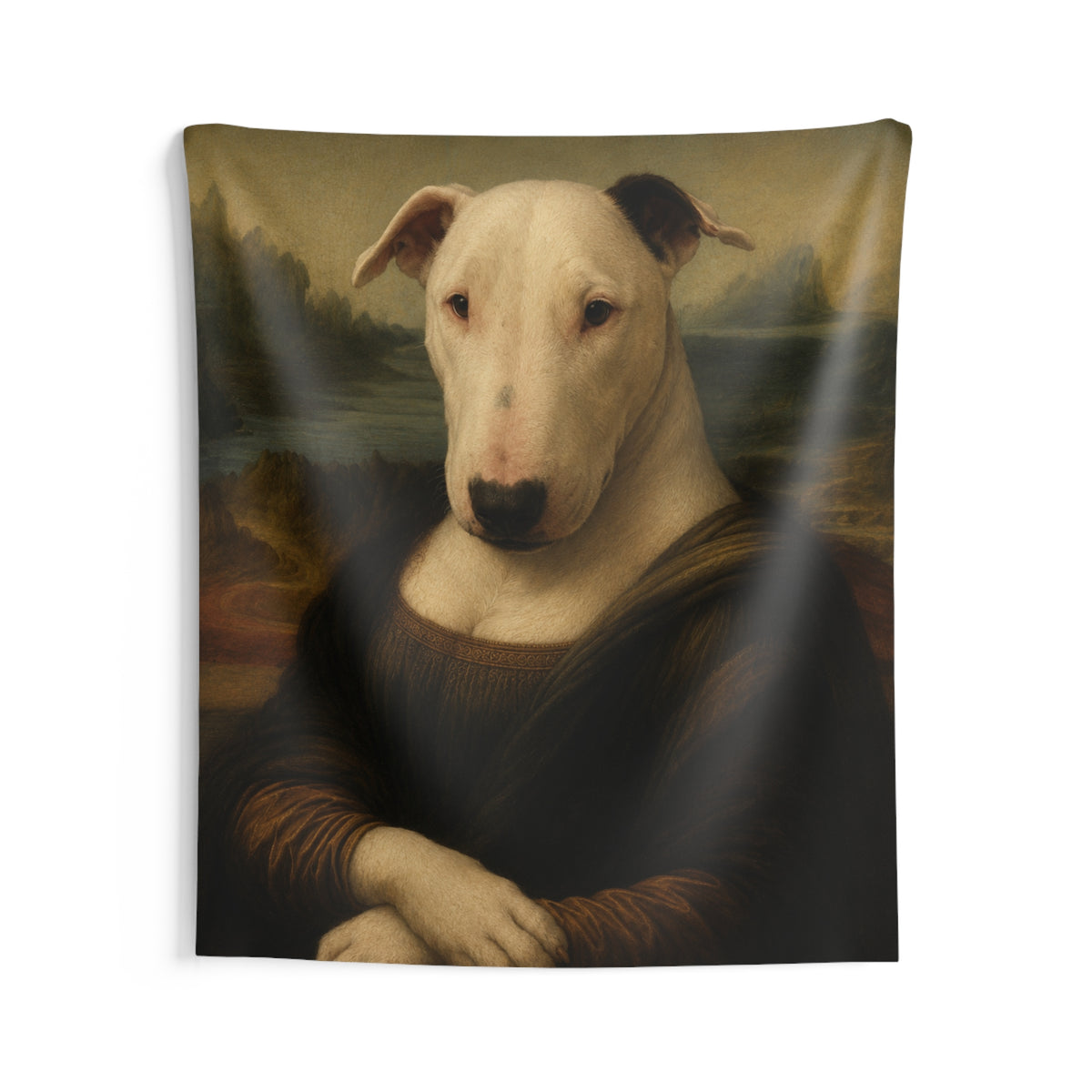 Bull Terrier Mona Lisa — after Leonardo da Vinci, c.1503 | Tapestry