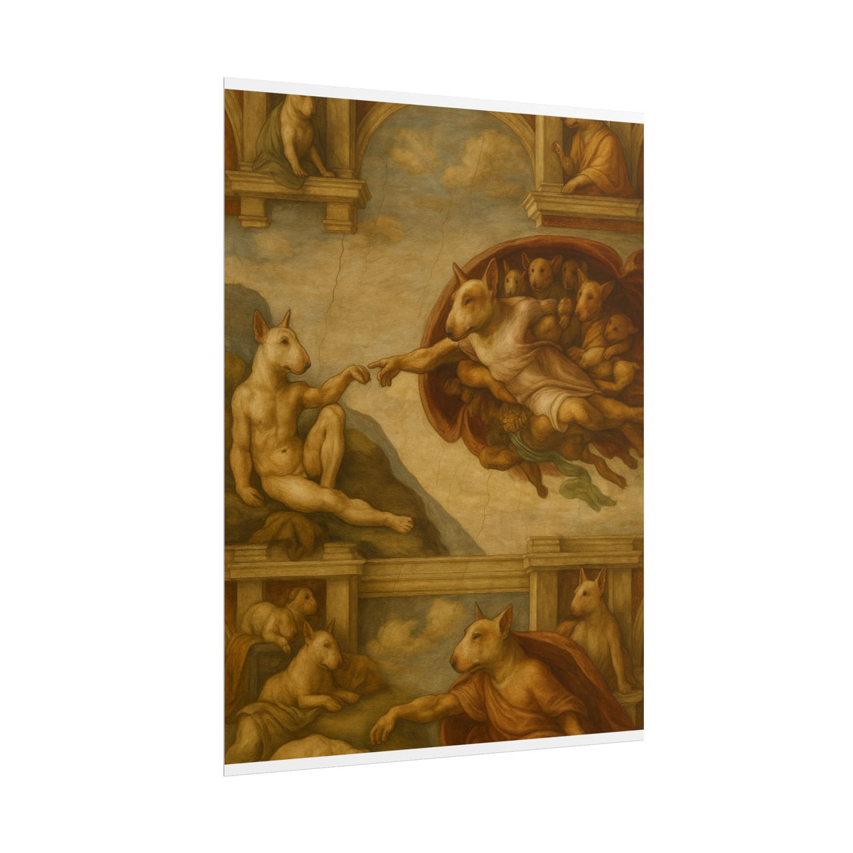 Bull Terrier The Creation Of Adam — after Michelangelo, 1512 | Print