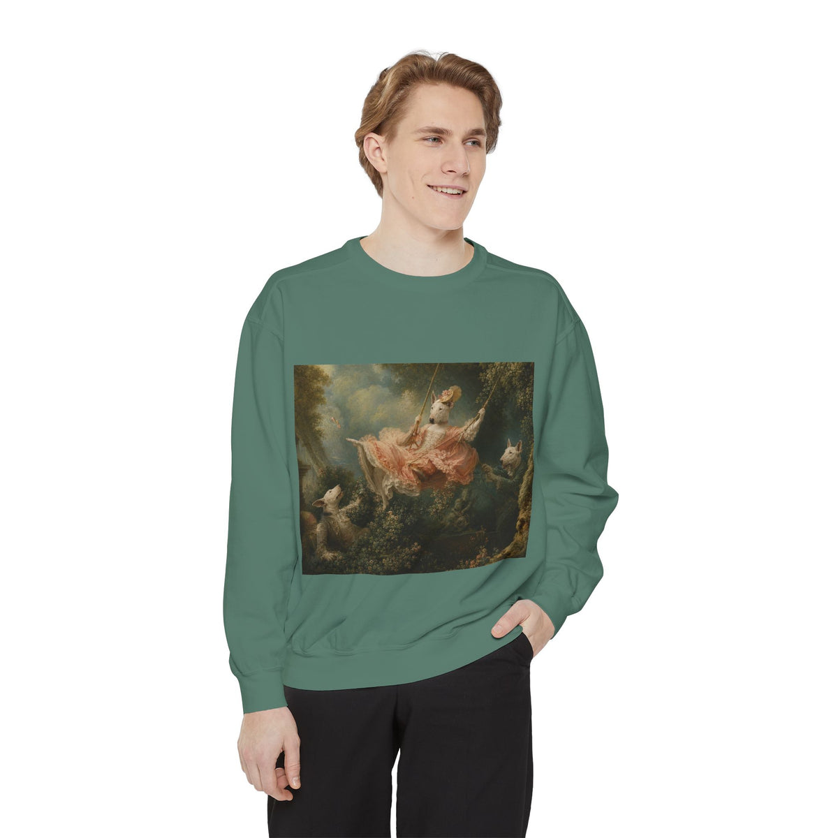 Bull Terrier The Swing — after Jean-Honore Fragonard, 1767 | Crewneck