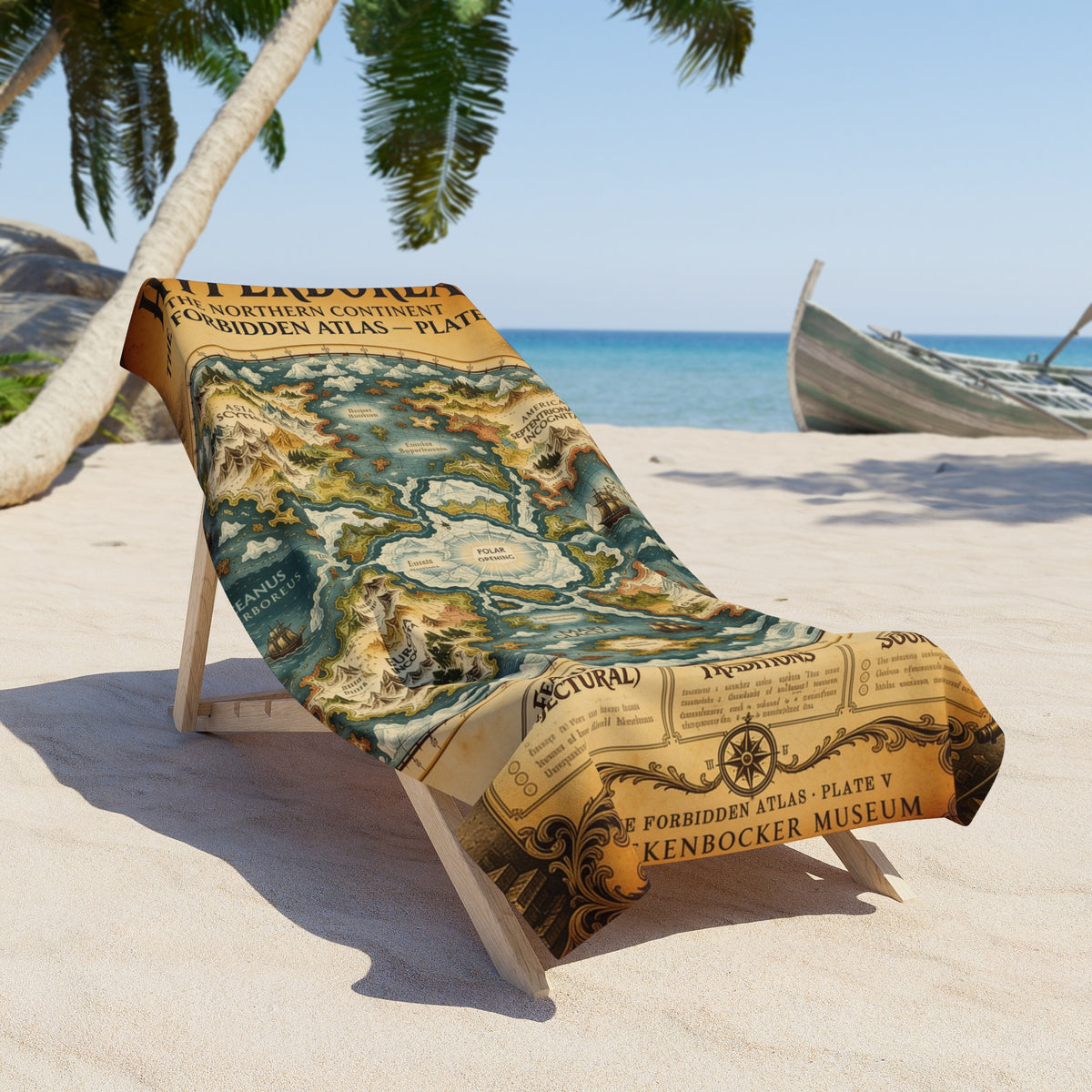 Hyperborea, The Forbidden Atlas Plate V | Beach Towel