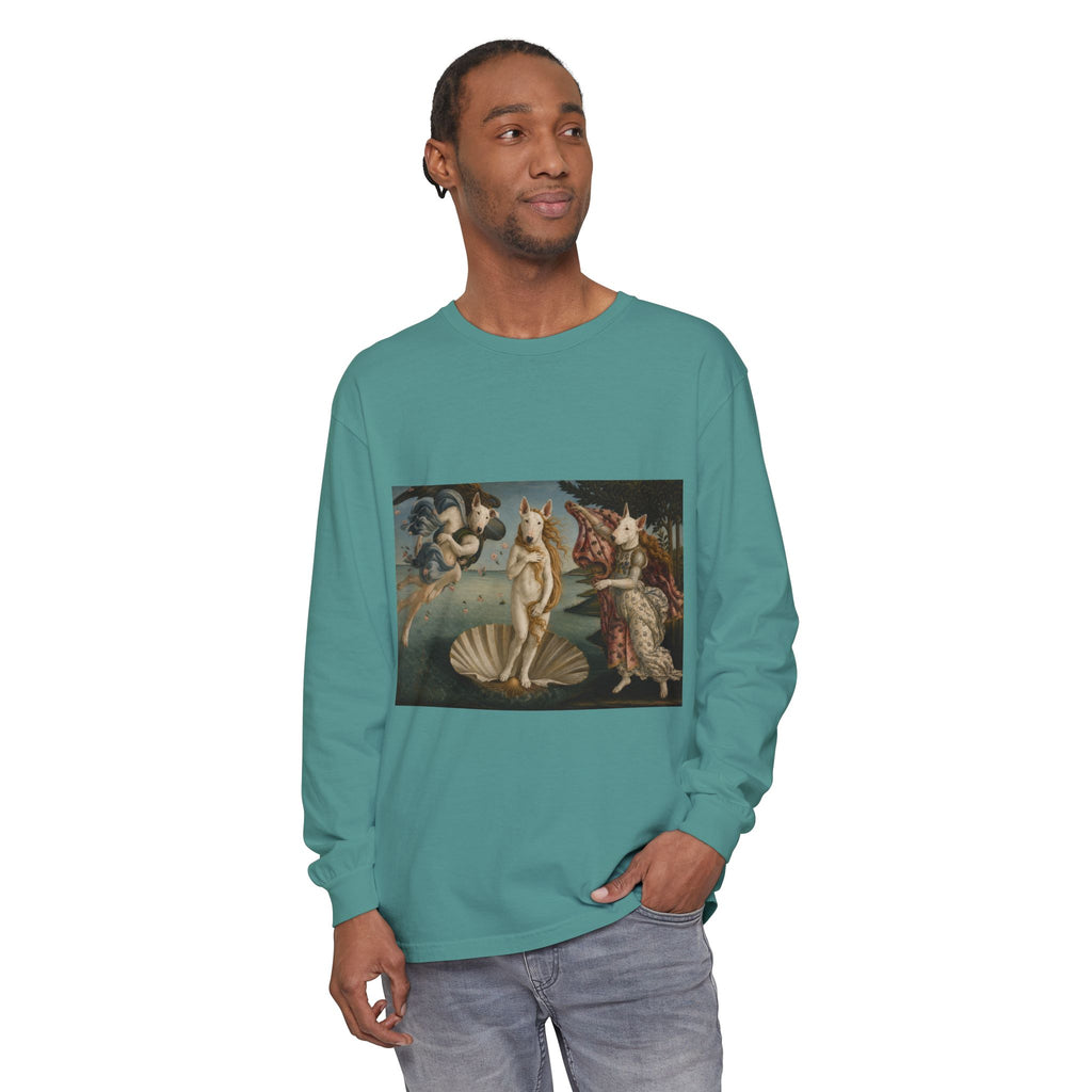 Bull Terrier The Birth of Venus — after Sandro Botticelli, c.1485 | Long Sleeve
