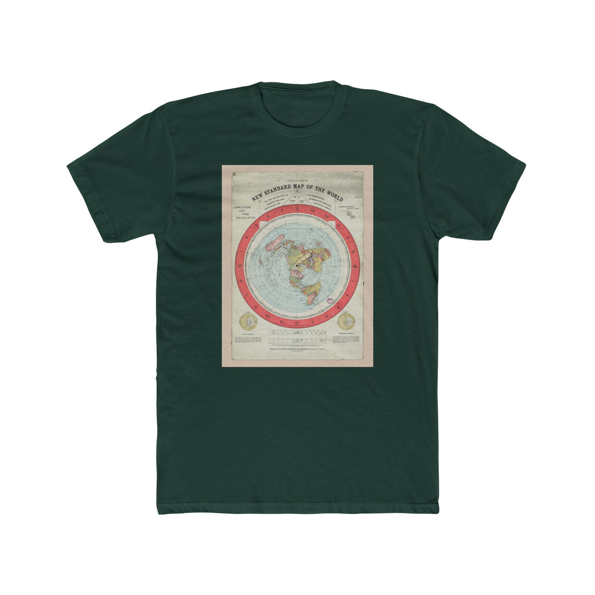 Gleason's New Standard Map of the World, 1892 | Unisex Cotton Crew Tee