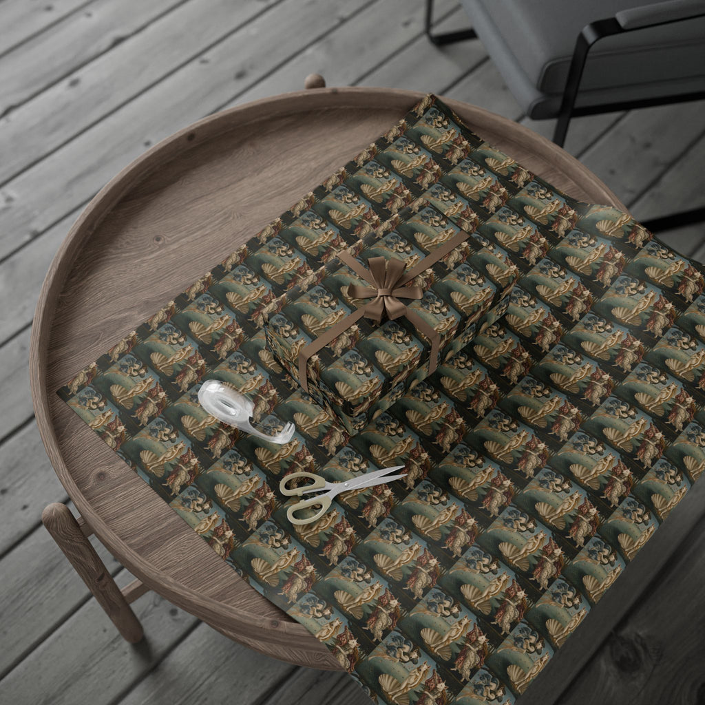 Bull Terrier The Birth of Venus — after Sandro Botticelli, c.1485 | Wrapping Paper