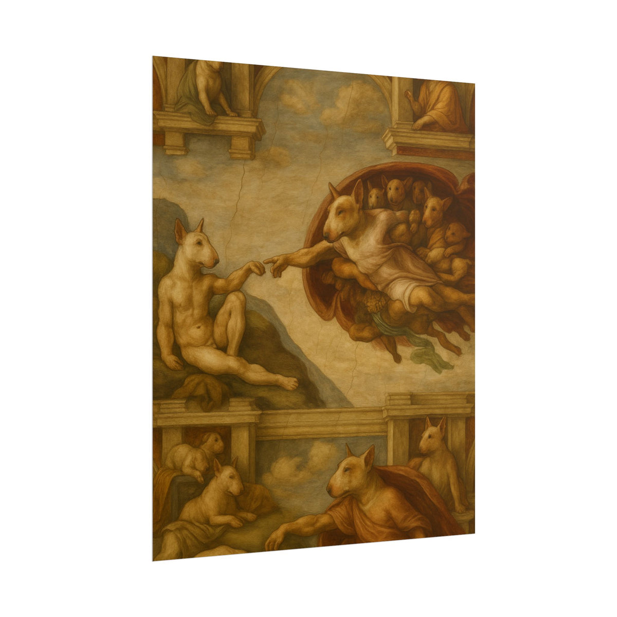 Bull Terrier The Creation Of Adam — after Michelangelo, 1512 | Print