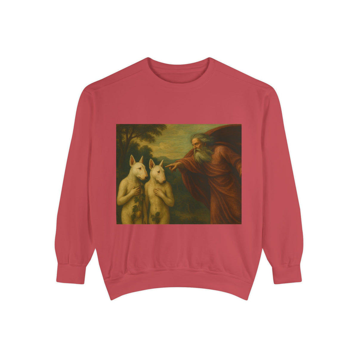 Bull Terrier The Rebuke of Adam and Eve — after Domenichino, 1626 | Crewneck