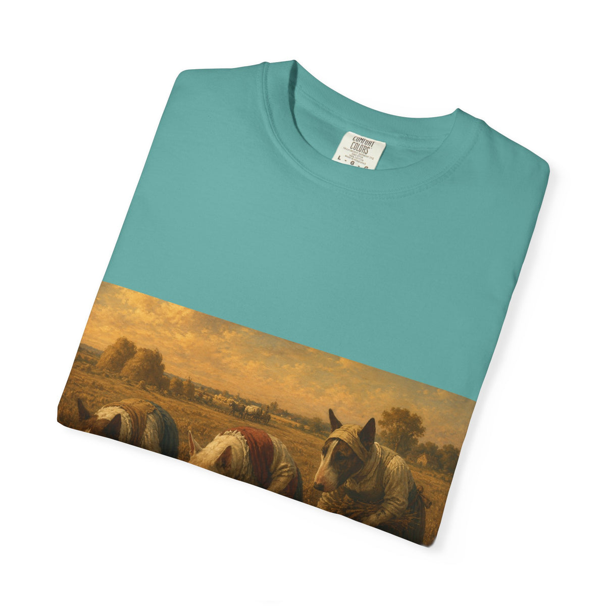 Bull Terrier The Gleaners — after Jean-Francois Millet, 1857 | Garment-Dyed Tee
