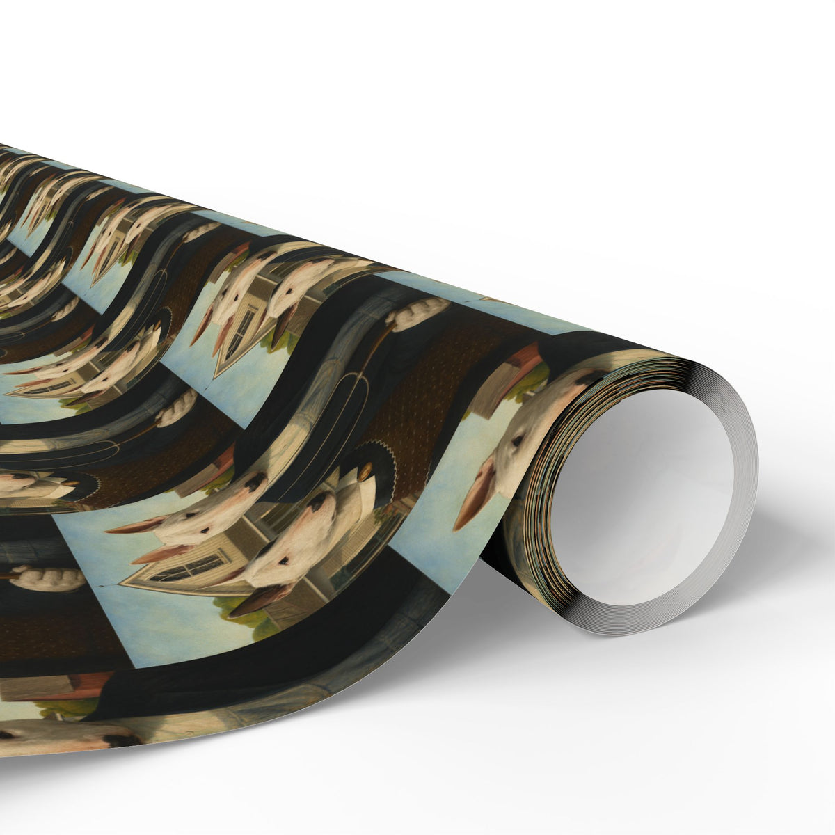 Bull Terrier American Gothic — after Grant Wood, 1930 | Wrapping Paper