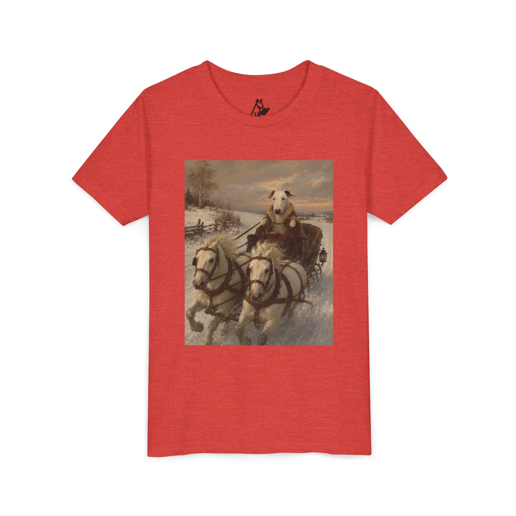 Bull Terrier Sleigh Ride — after Alfred Wierusz-Kowalski, c.1890 | Youth Tee