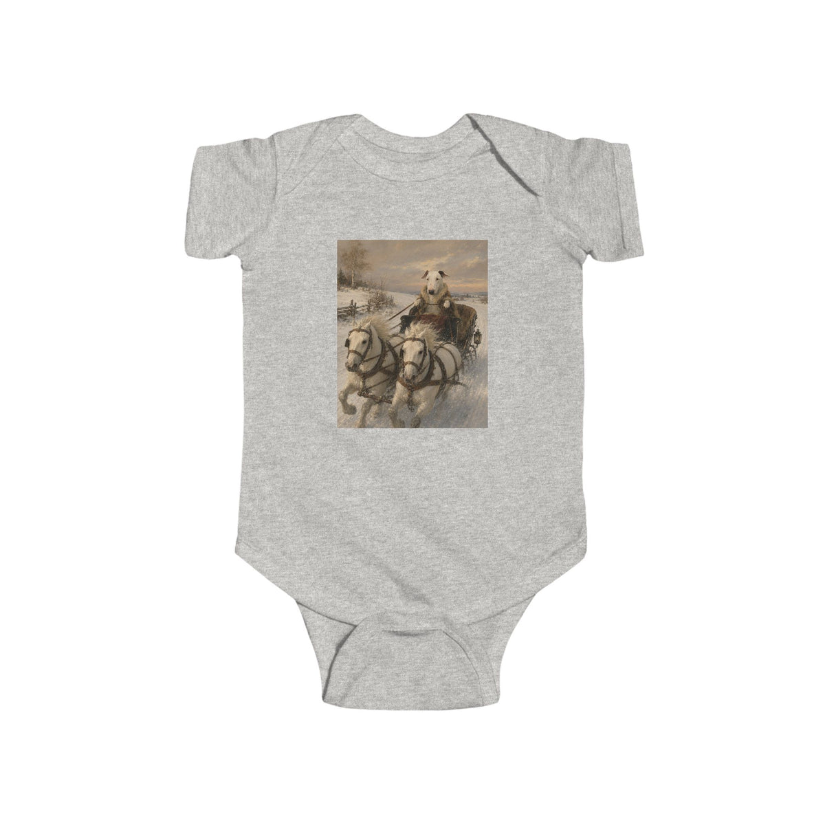 Bull Terrier Sleigh Ride — after Alfred Wierusz-Kowalski, c.1890 | Bodysuit