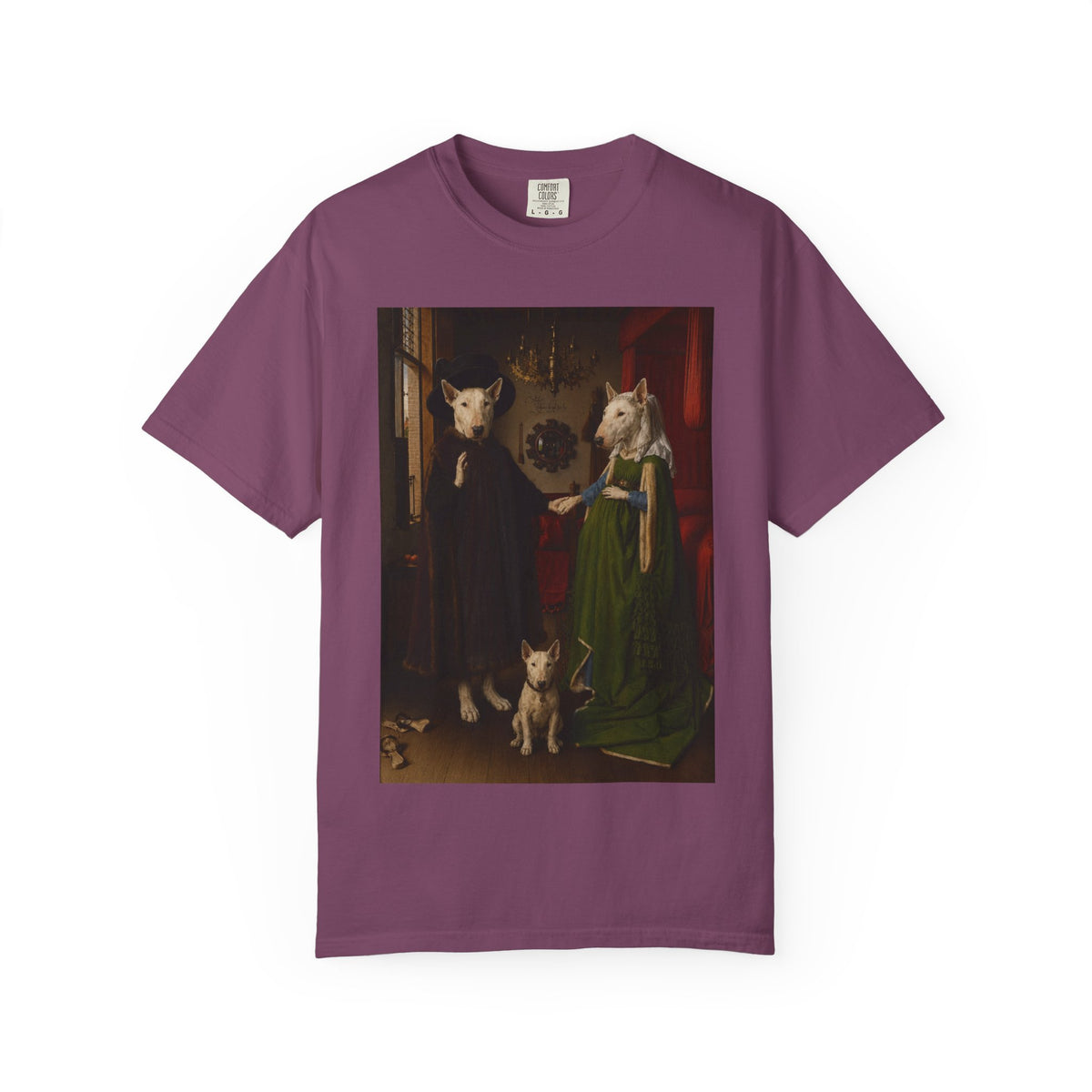 Bull Terrier The Arnolfini Portrait — after Jan van Eyck, 1434 | Garment-Dyed Tee
