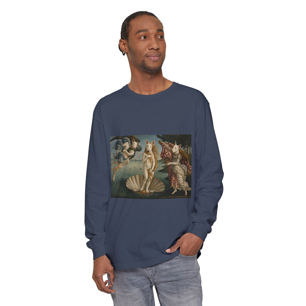 Bull Terrier The Birth of Venus — after Sandro Botticelli, c.1485 | Long Sleeve
