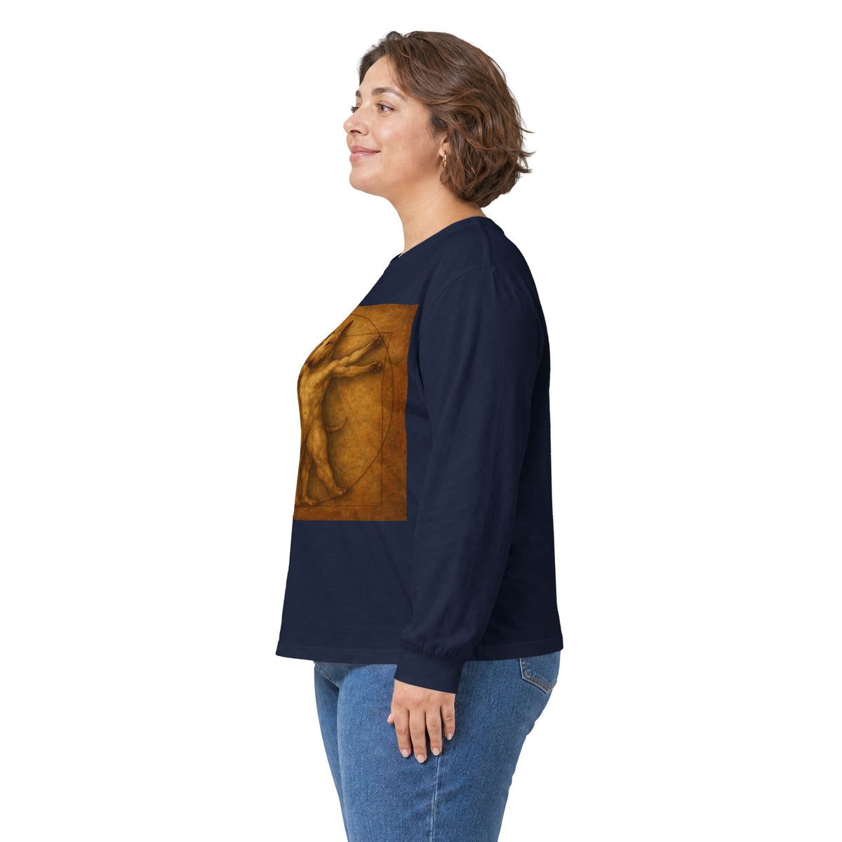 Bull Terrier Vitruvian Man — after Leonardo da Vinci, c.1490 | Long Sleeve