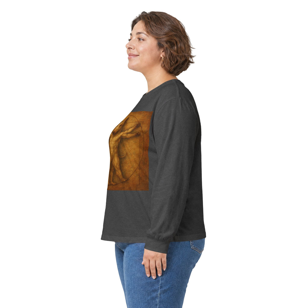Bull Terrier Vitruvian Man — after Leonardo da Vinci, c.1490 | Long Sleeve