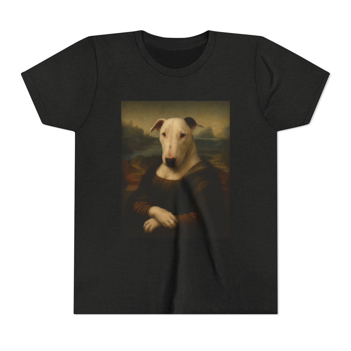 Bull Terrier Mona Lisa — after Leonardo da Vinci, c.1503 | Youth Tee