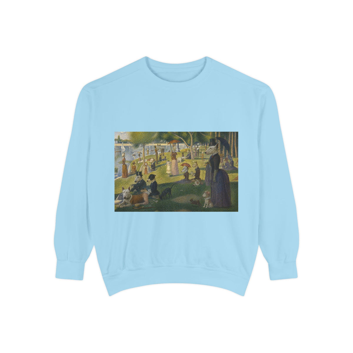 Bull Terrier A Sunday Afternoon on La Grande Jatte — after Georges Seurat, 1886 | Crewneck