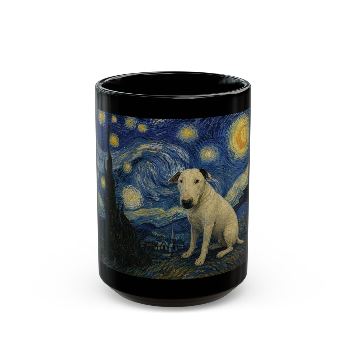 Bull Terrier Starry Night — after Vincent van Gogh, 1889 | Mug