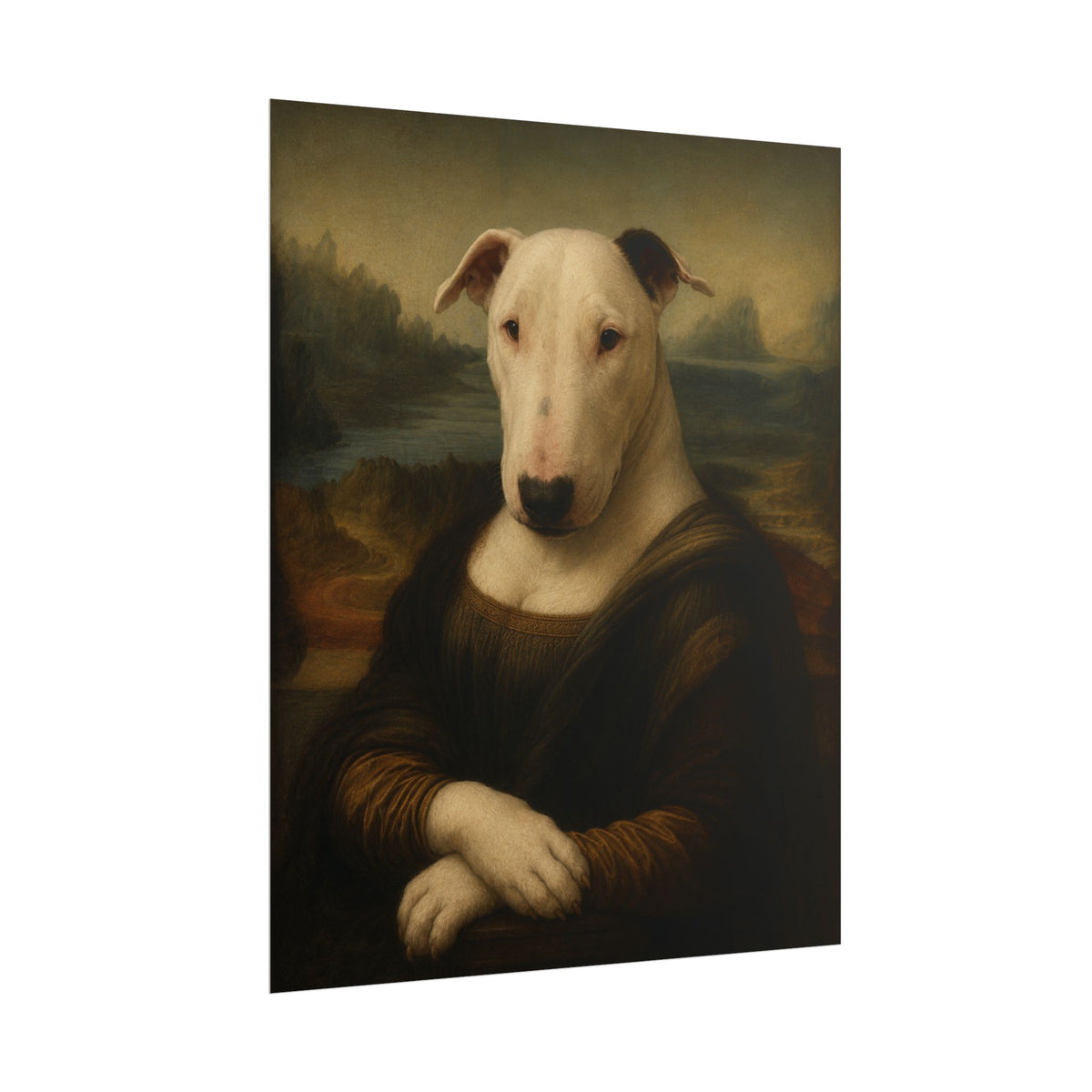 Bull Terrier Mona Lisa — after Leonardo da Vinci, c.1503 | Poster