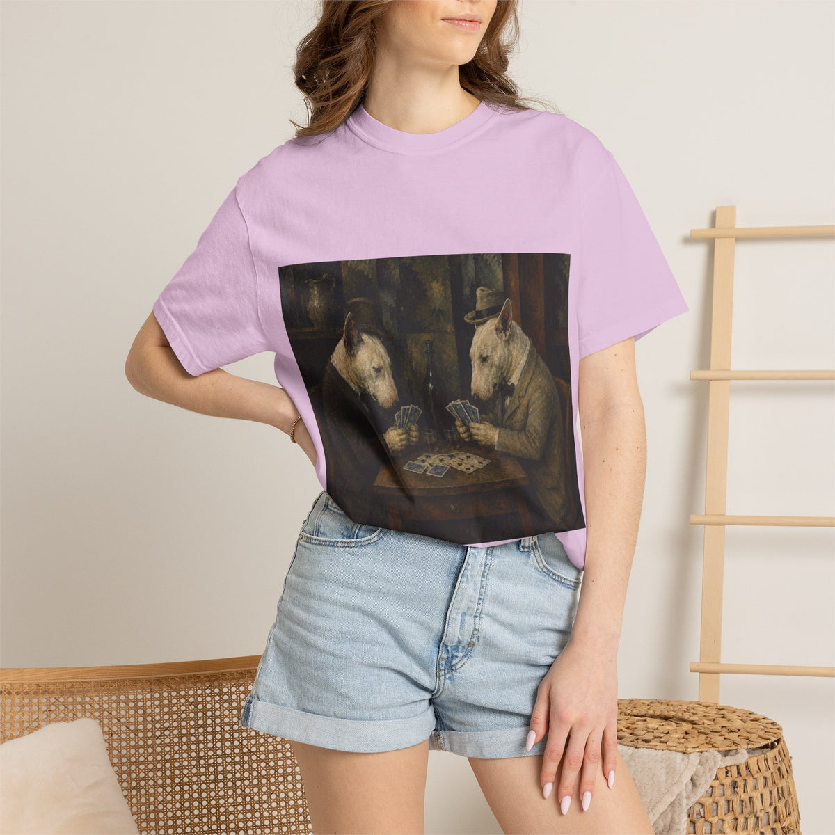 Bull Terrier The Card Players — after Paul Cezanne, c.1895 | Garment-Dyed Tee