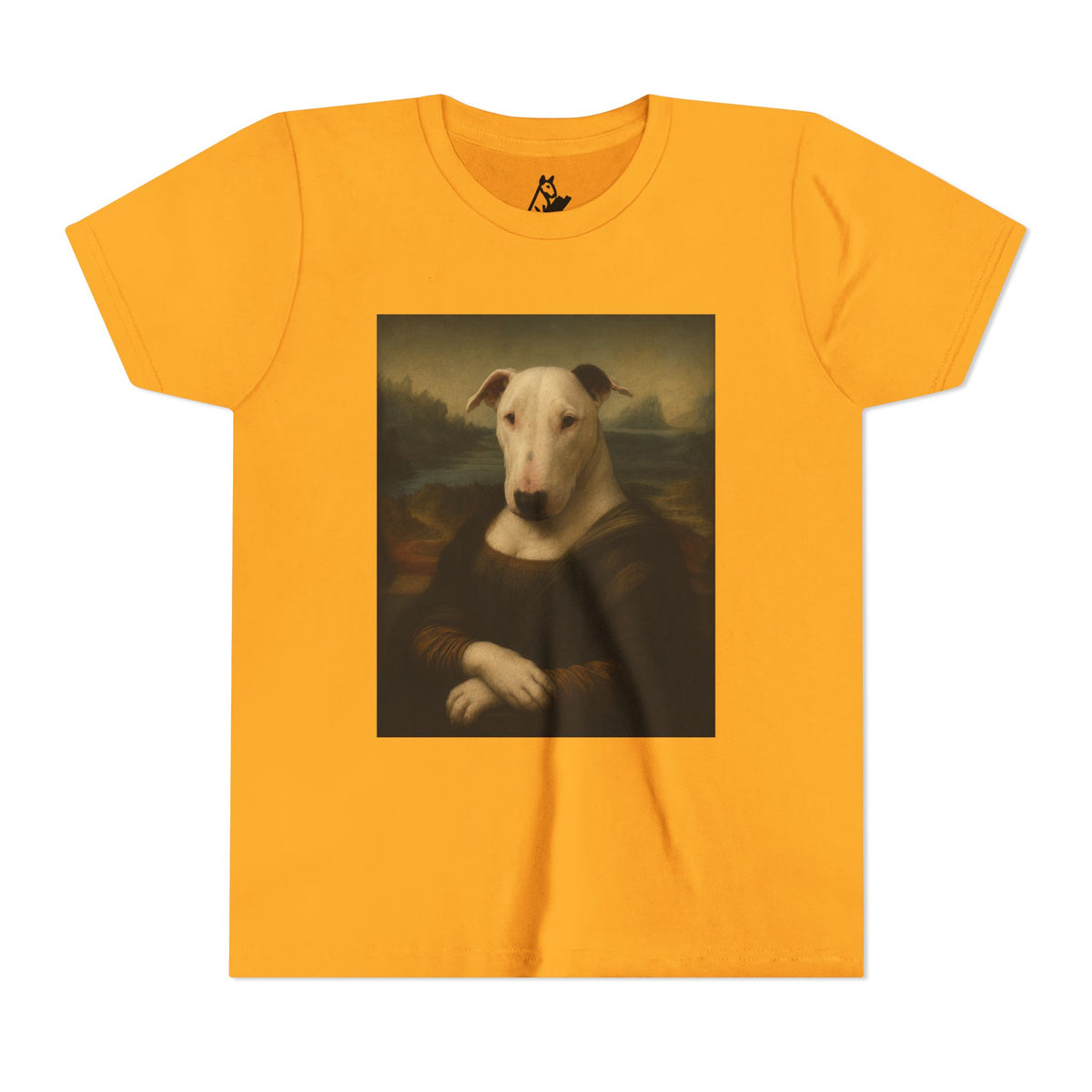 Bull Terrier Mona Lisa — after Leonardo da Vinci, c.1503 | Youth Tee
