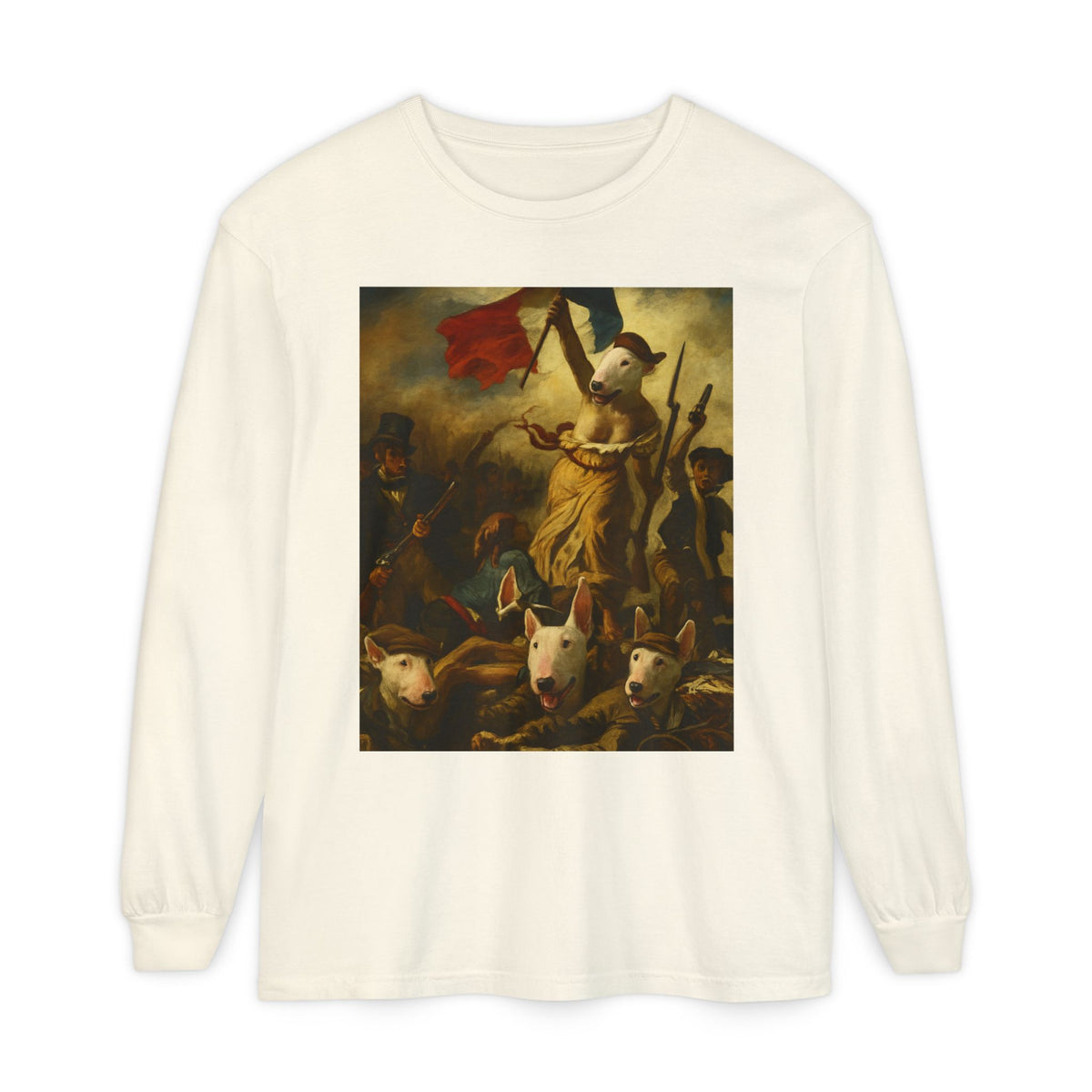 Bull Terrier Liberty Leading the People — after Eugene Delacroix, 1830 | Long Sleeve