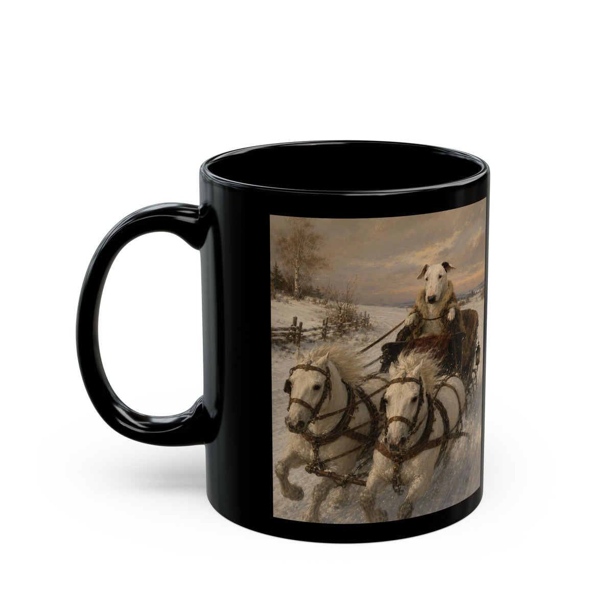 Bull Terrier Sleigh Ride — after Alfred Wierusz-Kowalski, c.1890 | Mug