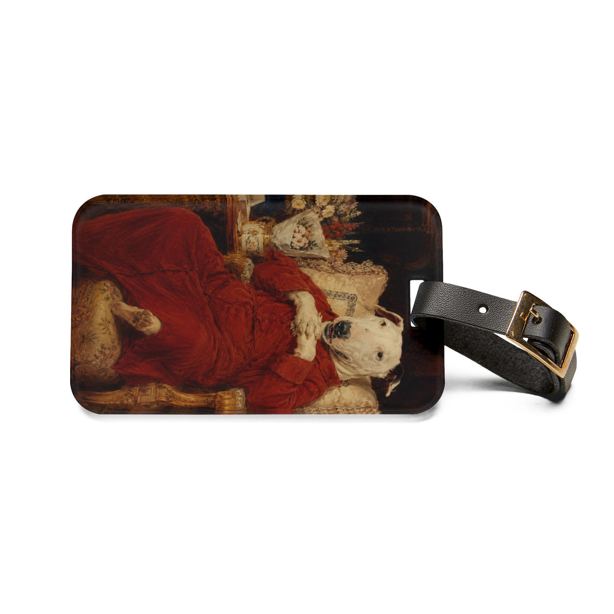 Bull Terrier A Happy Birthday — after Antonio Casanova y Estorach, c.1890 | Luggage Tag