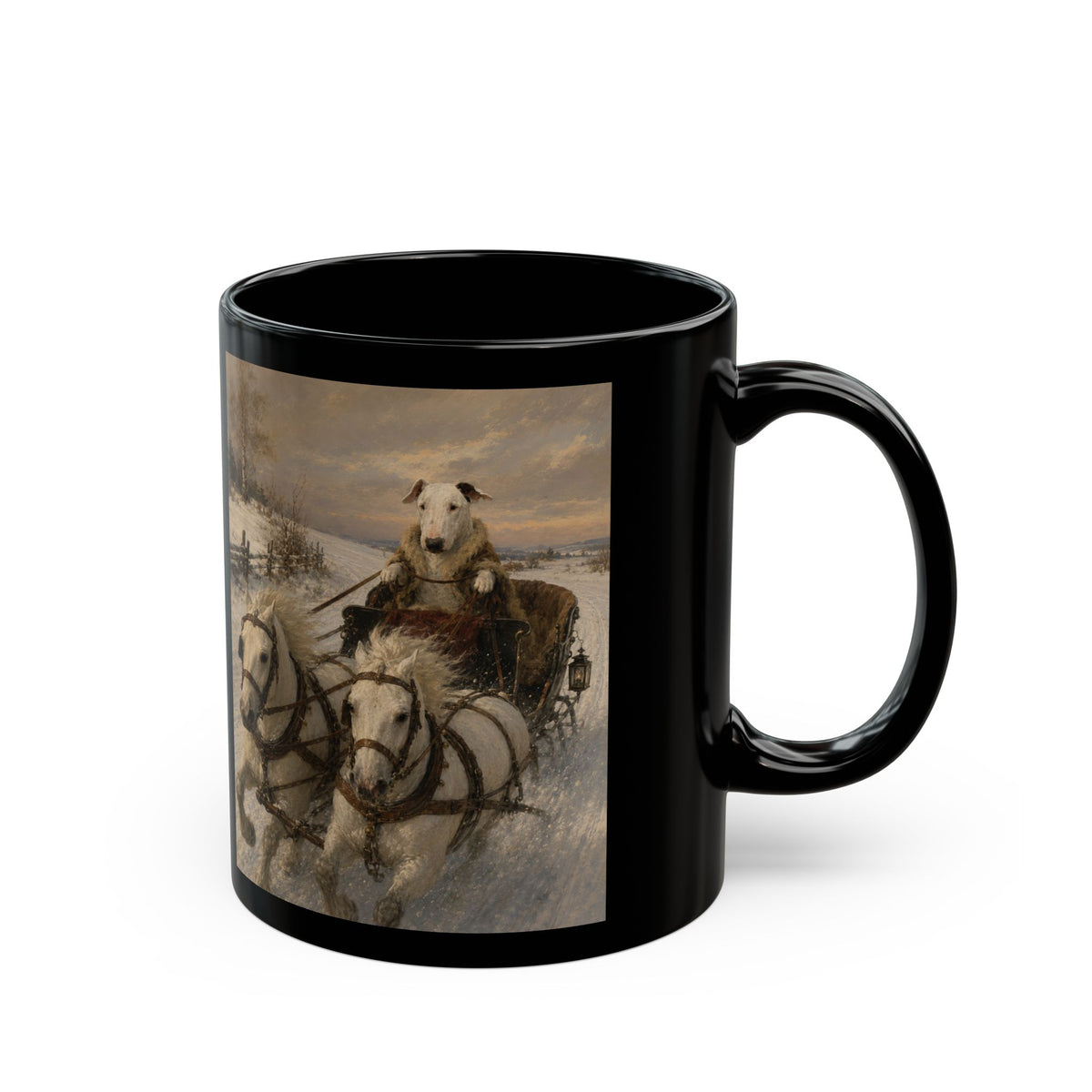 Bull Terrier Sleigh Ride — after Alfred Wierusz-Kowalski, c.1890 | Mug