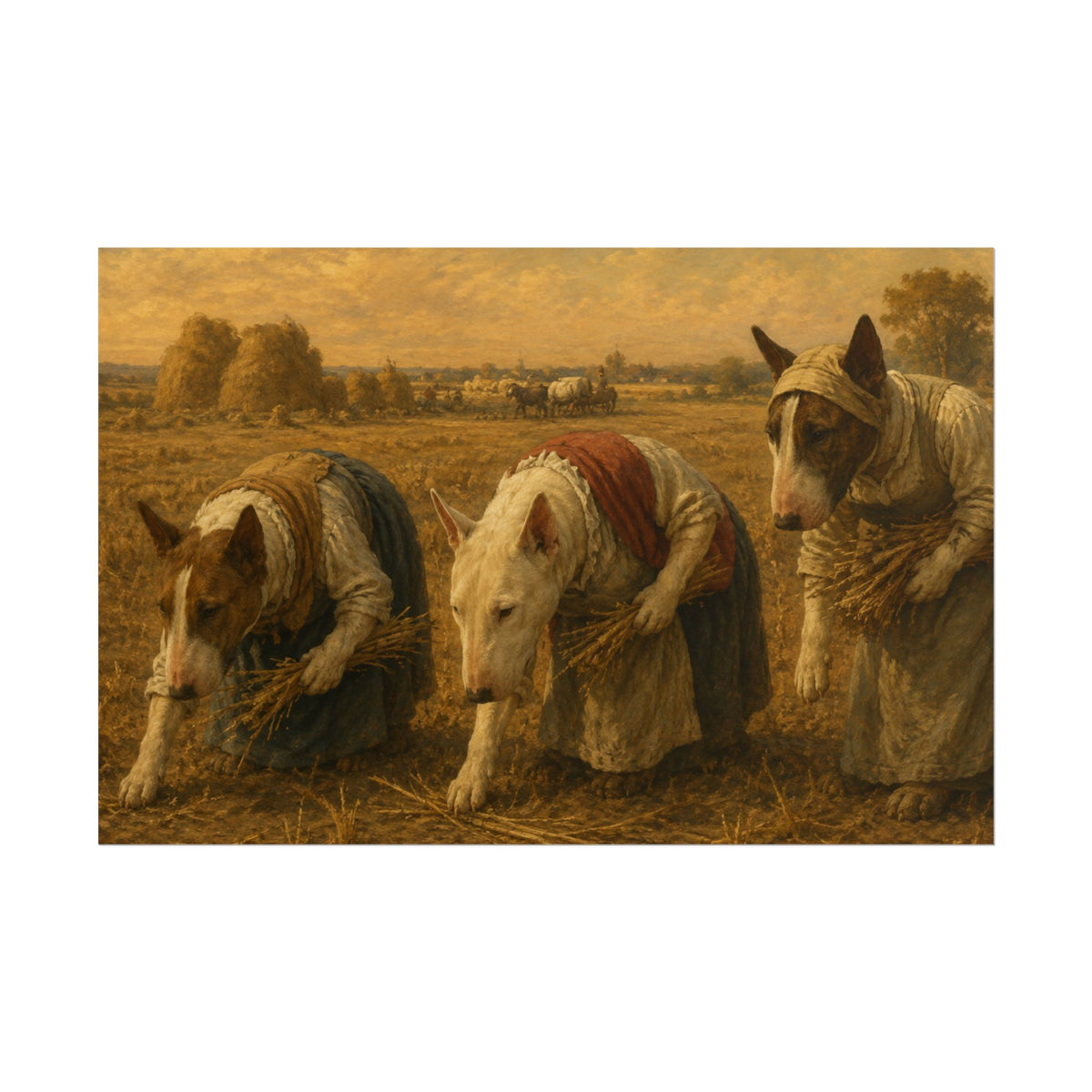 Bull Terrier The Gleaners — after Jean-Francois Millet, 1857 | Poster