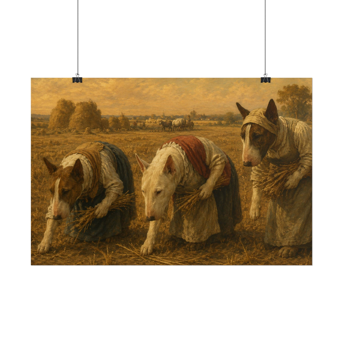 Bull Terrier The Gleaners — after Jean-Francois Millet, 1857 | Poster