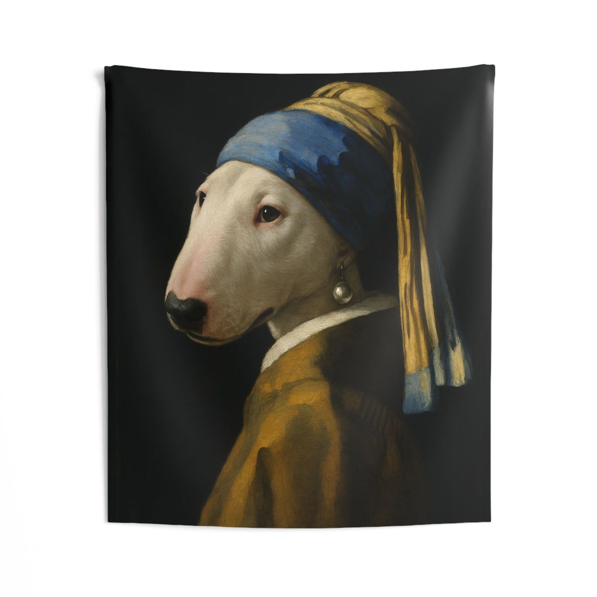 Bull Terrier Girl with a Pearl Earring — after Johannes Vermeer, c.1665 | Tapestry