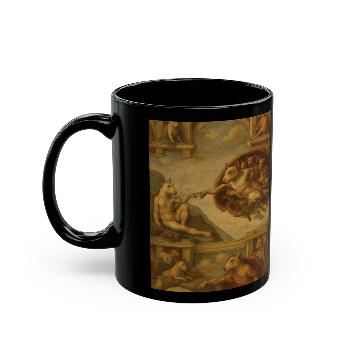 Bull Terrier The Creation Of Adam — after Michelangelo, 1512 | Mug (11oz, 15oz)