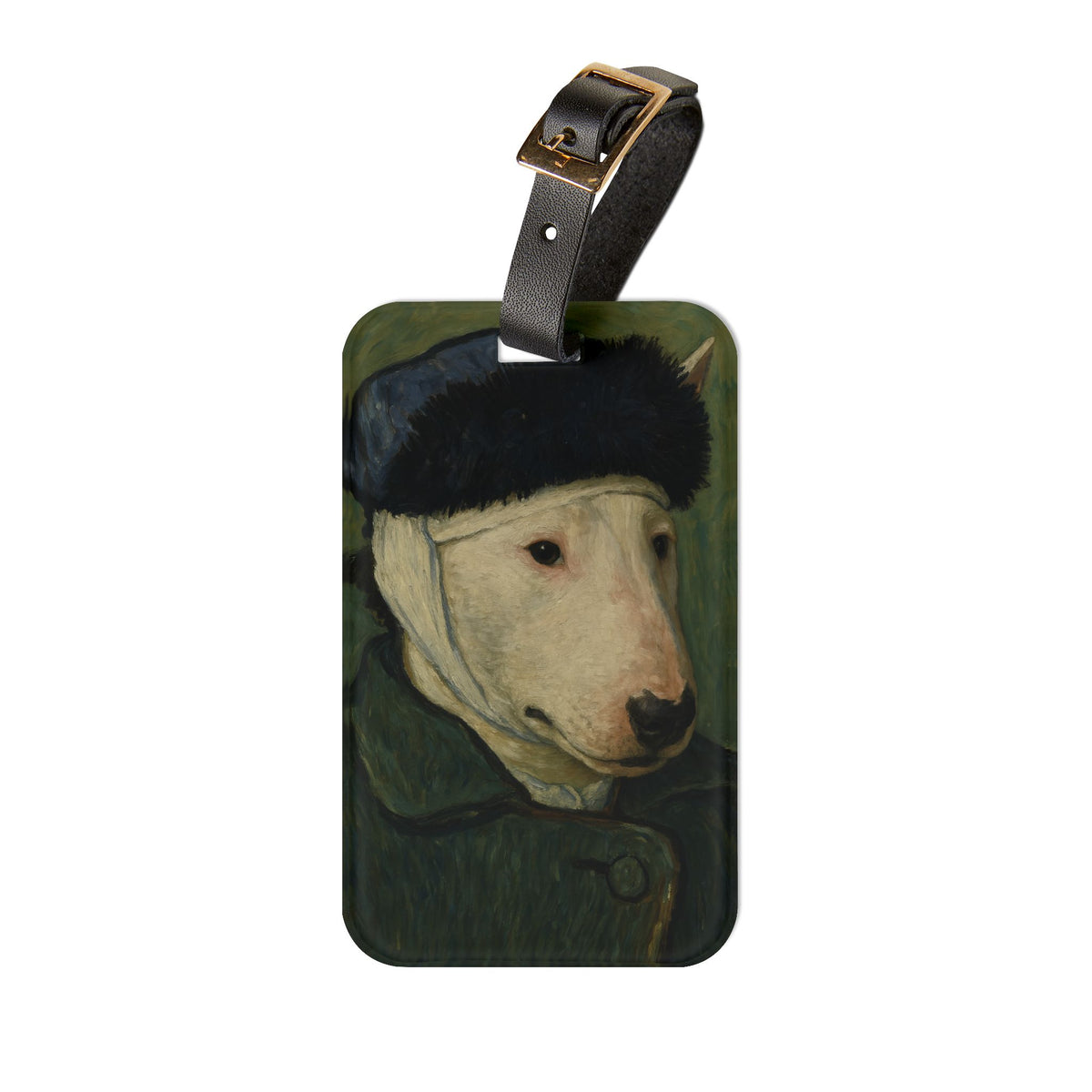 Bull Terrier Self-Portrait with Bandaged Ear — after Vincent van Gogh, 1889 | Luggage Tag