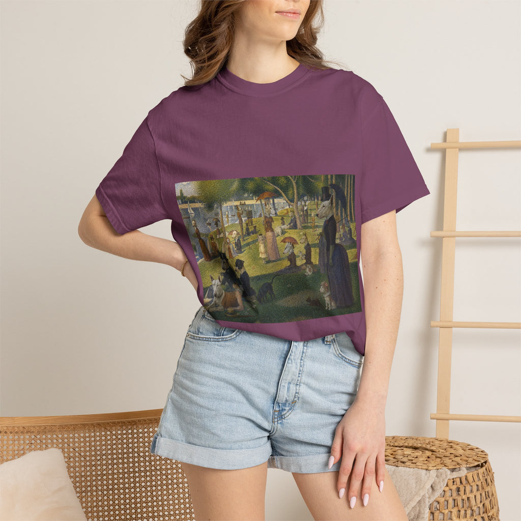 Bull Terrier A Sunday Afternoon on La Grande Jatte — after Georges Seurat, 1886 | Garment-Dyed Tee